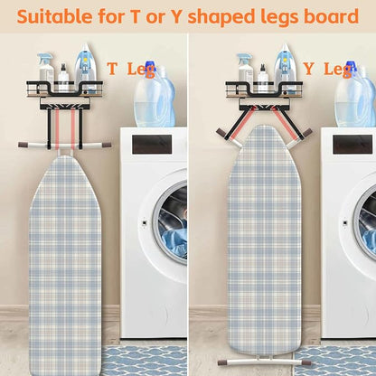 Ironing Board Holder Wall Mount, Laundry Room Organization Storage, T&V Shaped - Image 2