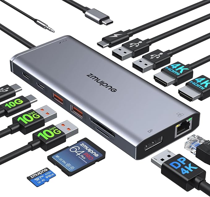 USB C Laptop Docking Station Dual Monitor HDMI by ZMUIPNG