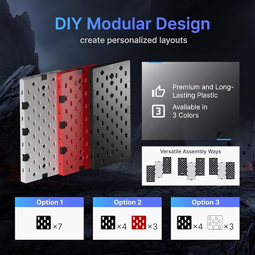 PEGZONE Controller and Headphone Holder Wall Mount, Modular Gaming Pegboard - Image 2
