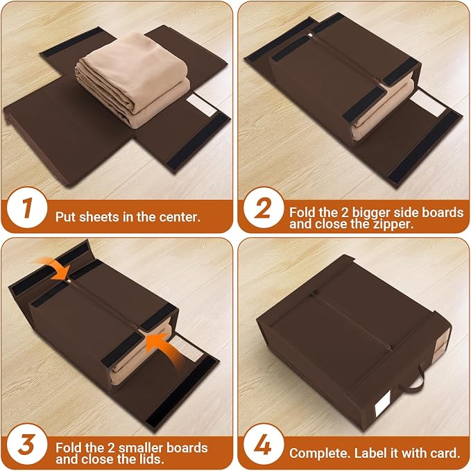 StorageTastic 8 Pack Bed Sheet Closet Organizers and Storage, Sturdy Foldable - Image 4