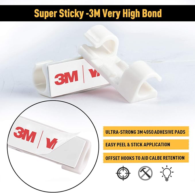 Cable Clips with Strong Self-Adhesive, XIAOXI Cord Organizer Cable Management - Image 2