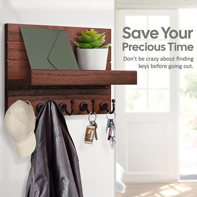 HONJIN Mail and Key Holder for Wall: Easy Installation Modern Mail Holder Wall - Image 3