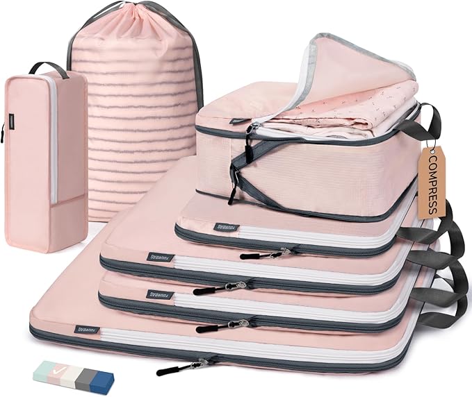 CherryNow Compression Packing Cubes, 7 Set Packing Cubes by CherryNow