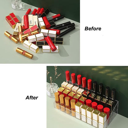 Lipstick Organizer 24 Slots Plastic Clear Cosmetic Display Holder - Image 5