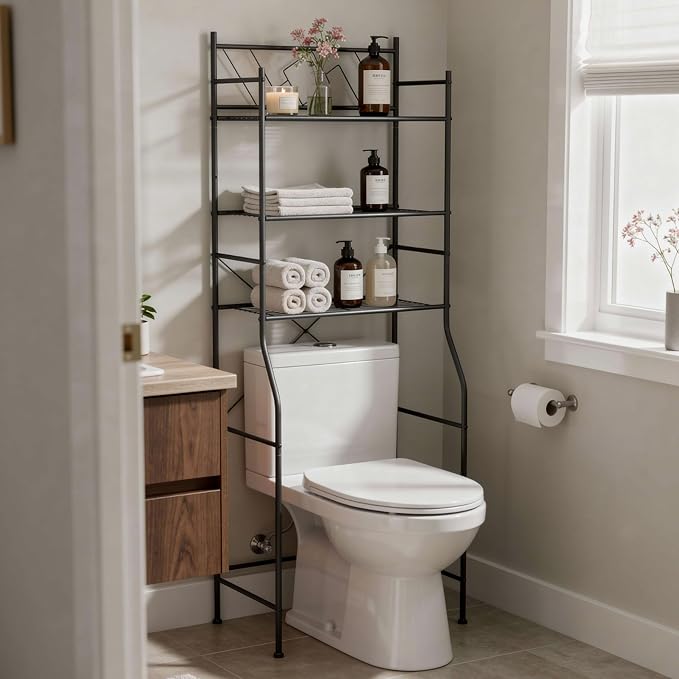 Home Zone Living Over-the-Toilet Bathroom Storage Cabinet Organizer | by HomeZoneLiving