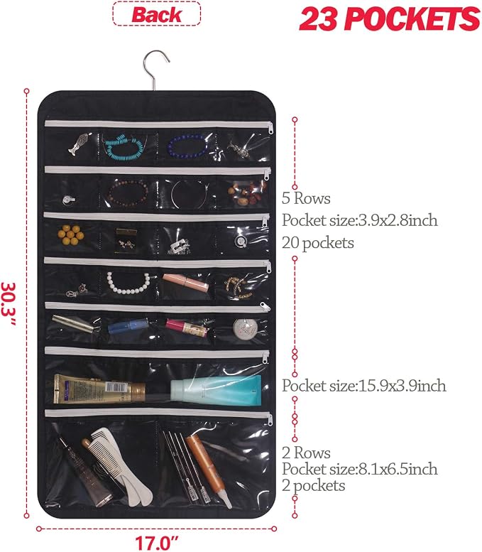 DIOMMELL Hanging Jewelry Organizer 47 Pockets - Image 3