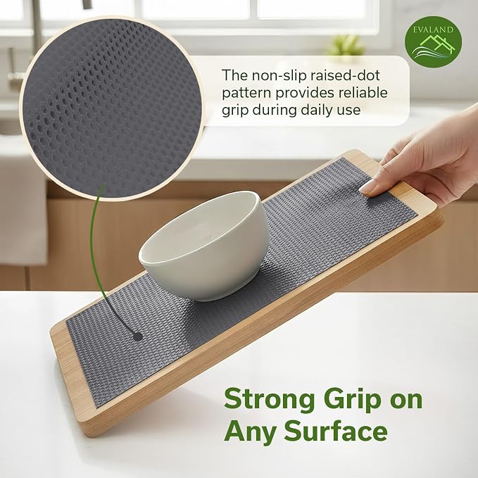 EVALAND Shelf Liners for Kitchen Cabinets Non-Adhesive 12" x 33 FT Grey Drawer - Image 7