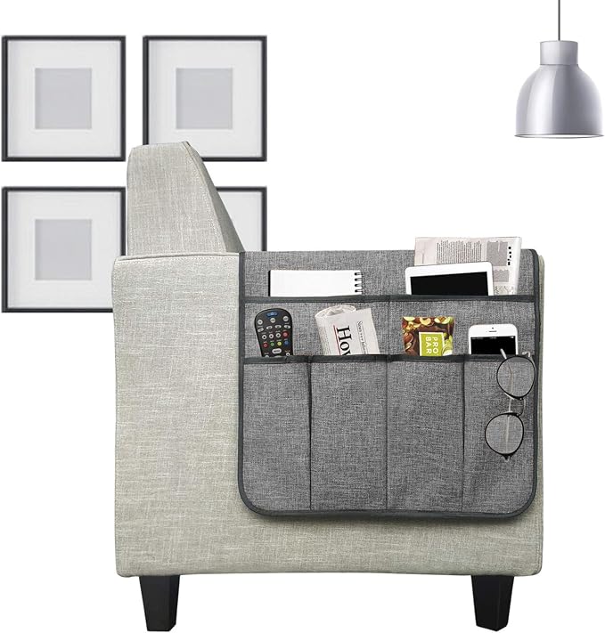 IPENNY Cotton Linen Sofa Couch Remote Control Holder Chair Armrest Caddy Pocket - Image 3