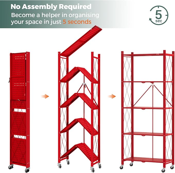 DEANIC 5-Shelf Folding Bookcase - Image 4