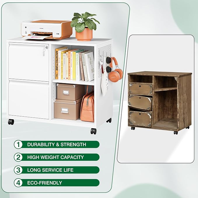 Metal File Cabinet, Lockable Lateral Filing Cabinet - Image 7