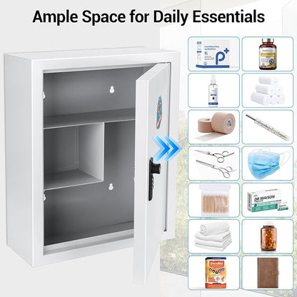 Locking Medicine Cabinet with Combination Lock and Safety Key | Rust-resistant - Image 7