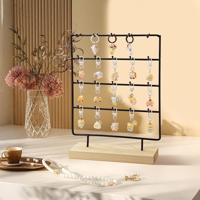 Earring Stand Display for Selling, Wood Earring Rack Tower Display Holder Stand - Image 5