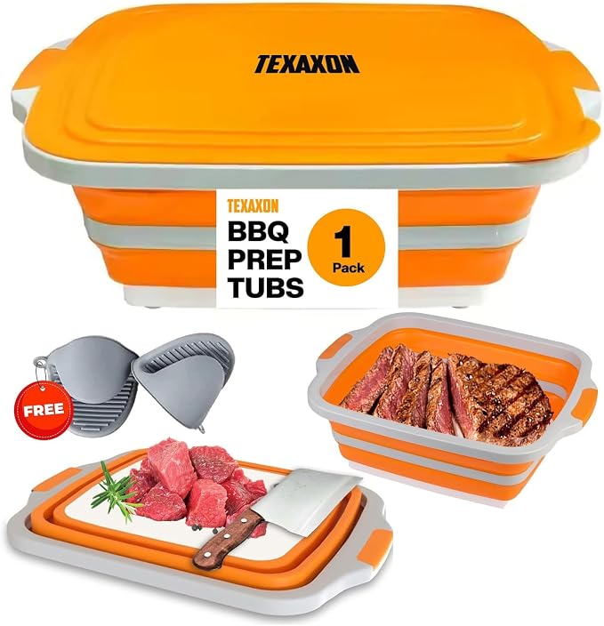 8L/16L BBQ Prep Tub with Cutting Board, Lid & Complimentary Mitts/Gloves – - Image 8