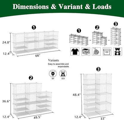 C&AHOME Wire Cube Storage Unit, Interlocking Metal Wire - Image 3