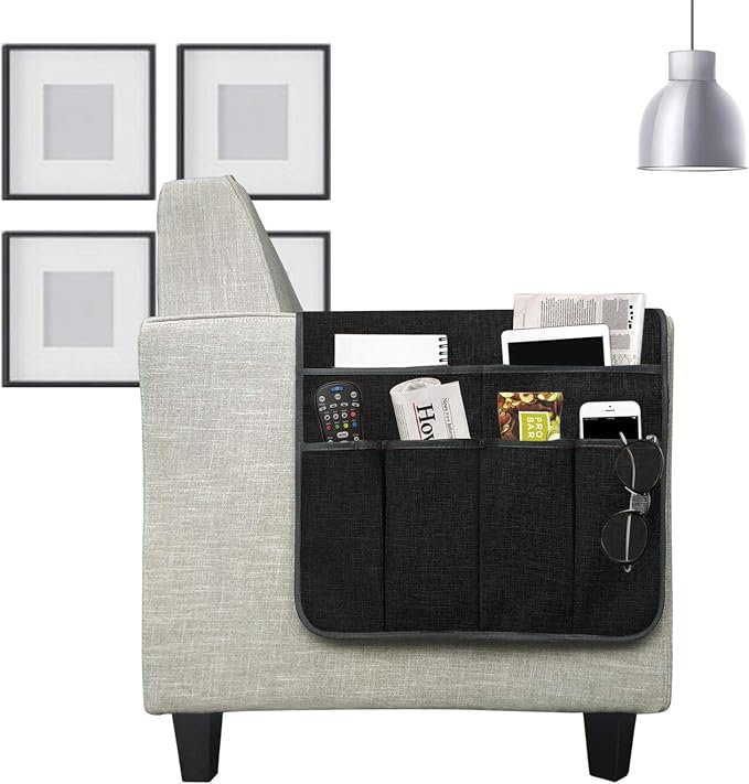 IPENNY Cotton Linen Sofa Couch Remote Control Holder Chair Armrest Caddy Pocket - Image 3