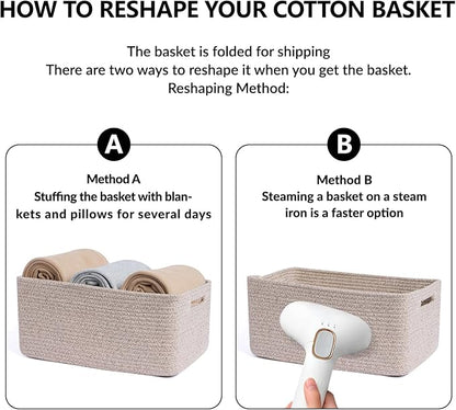 Large Storage Baskets for Shelves, Closet Organizers Bins for Clothes Blanket - Image 7