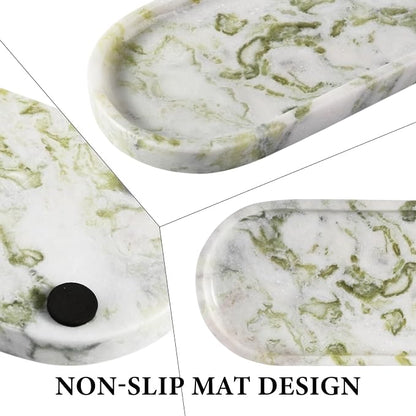 Koville Marble Vanity Tray for Bathroom Countertop, Stone Jewelry Dish Stone - Image 4