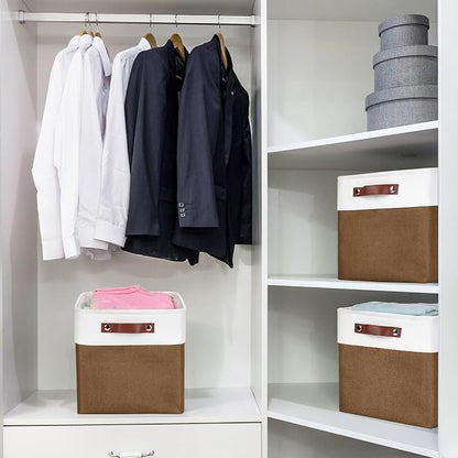 Collapsible Fabric Storage Cubes 11x11 Cube Storage Bins, 4 Pack Closet Baskets - Image 3