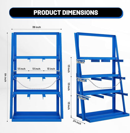 Vertical Bar Rack, 3000 LB Capacity Heavy-Duty Steel Lumber Storage, - Image 2