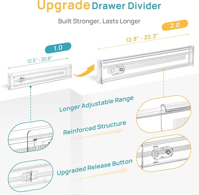 Vtopmart 8 Pack 2.36" Short Upgrade Drawer Dividers - Image 6