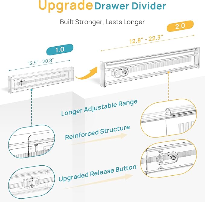 Vtopmart 12 Pack 2.36" Short Upgrade Drawer Dividers - Image 6