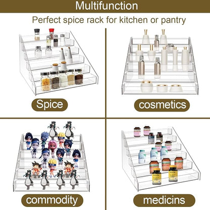 WUIVIUT Spice Rack Organizer For Cabinet, Acrylic Tier Spice Shelf Can Storage - Image 6