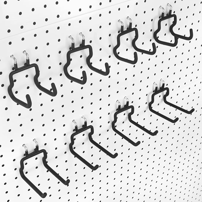 G.CORE 8-Pack Pegboard Hooks, Peg Board Tool Utility Hooks & Hangers Fit 1/4" by GCORE