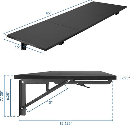 Mount-It! Heavy Duty Drop Down Table, Wall Mounted Drop Leaf Tables 45x15x7 - Image 2