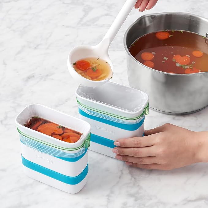 YouCopia FreezeUp Freezer Food Block Maker, 2 Cup, Meal Prep Bag Container to - Image 8