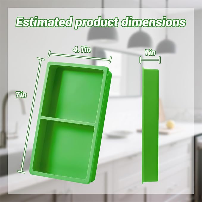 4-Piece Green Silicone Freezer Molds & Trays, Silicone Tray Dividers - Image 2
