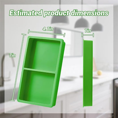 4-Piece Green Silicone Freezer Molds & Trays, Silicone Tray Dividers - Image 2