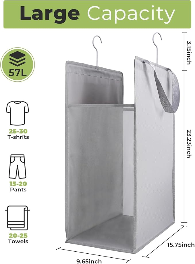 FENTEC Fentec Hanging Laundry Hamper, Hanging Laundry Basket, Slim Laundry - Image 2