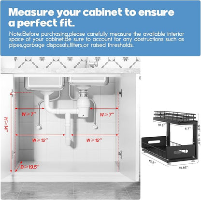 Under Sink Organizer Upgrade To Professional Rails, 2-Tier Dual Pull Out - Image 2