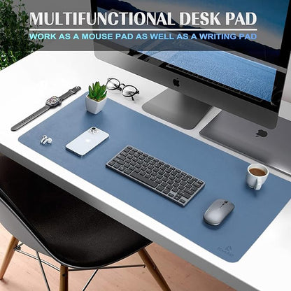 K KNODEL Small Office Leather Desk Mat, Mouse and Keyboard Pad, Computer and - Image 2