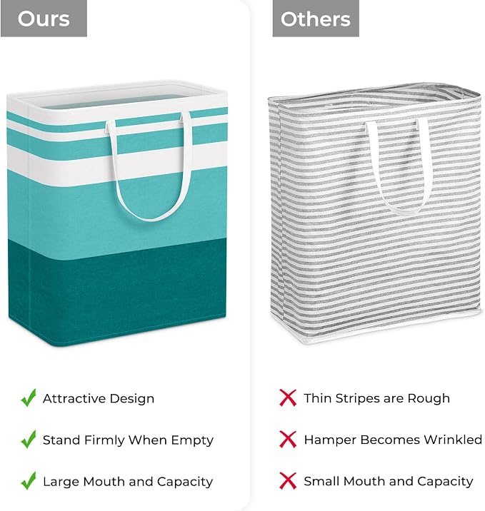 HomeHacks 2-Pack Large Laundry Basket, Waterproof, Freestanding Laundry Hamper - Image 3