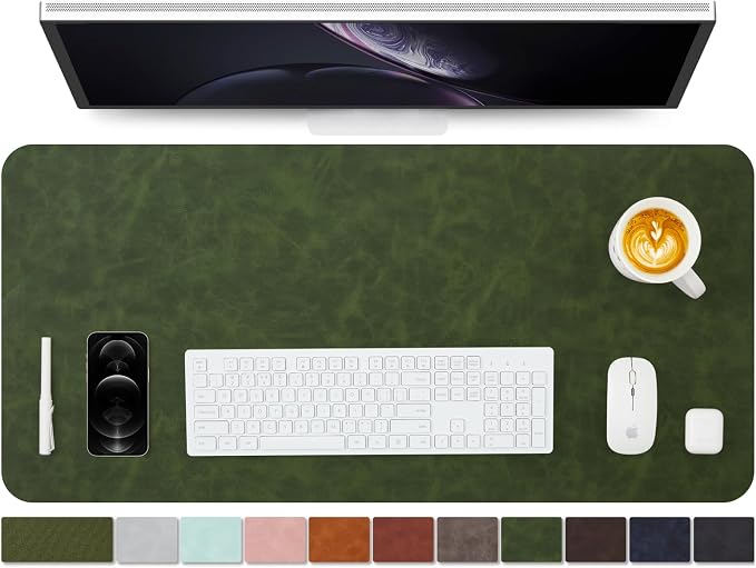 Distressed Leather Desk Mat by HOMIEAZICOZI
