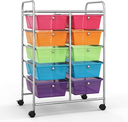 Giantex 10 Drawers Rolling Cart, Classroom Organizers, Storage Cart - Image 9