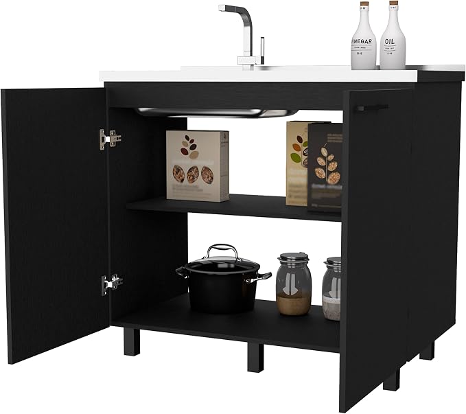 Oklahoma 2 Utility Sink & Cabinet, Interior Shelf, Aluminum Countertop - Image 4