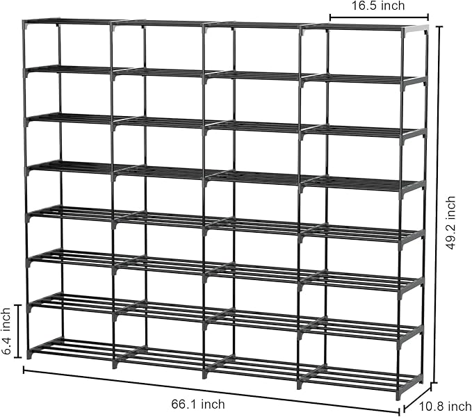 SMILHELTD Large Shoe Rack 4 Row 8 Tier - Image 2