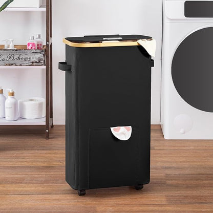 Vincona Laundry Basket with Wheels, Tall Dirty Clothes Hamper on Wheels - Image 6