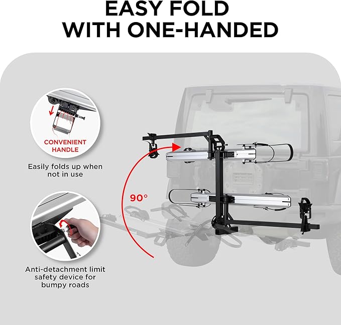 Aluminum Hitch Mounted Bike Carrier 200 LBS Capacity - Image 3