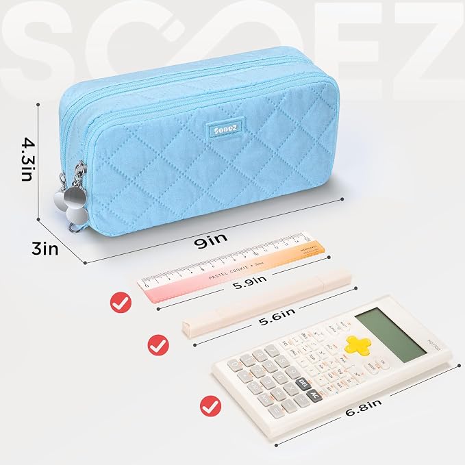 Sooez Large Pencil Case Pouch, Extra Big Pencil Bag - Image 5