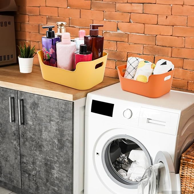 Tlence 12 Pack Colorful Plastic Storage Baskets, Classroom Organizer Bins - Image 9