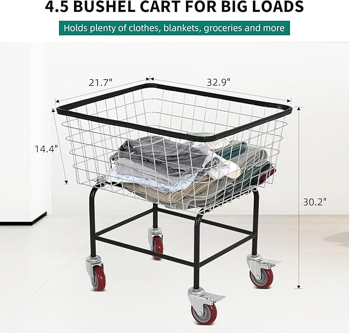Extra-Large Rolling Laundry Cart - Image 3