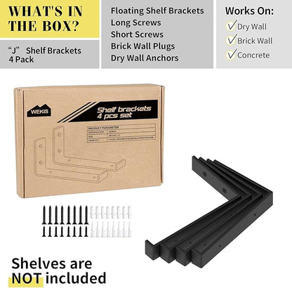 Shelf Bracket, Heavy Duty Floating Shelf Brackets 10-Inch Long - Image 2