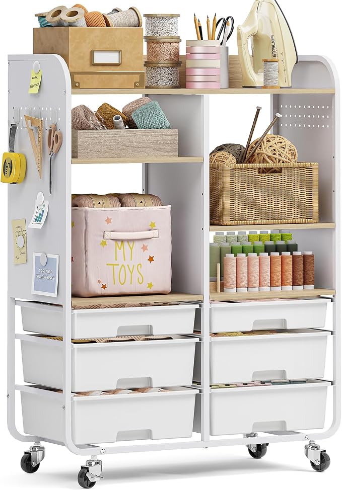 6 Drawers Rolling Storage Cabinet by APEXCHASER