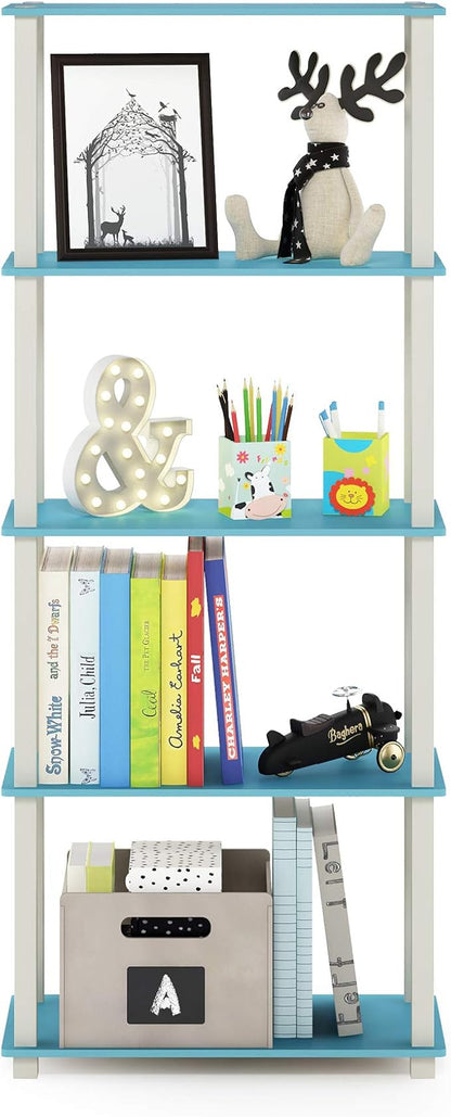 Furinno TURN-S-TUBE Book Shelf, 5-Tier Toolless Storage Shelves - Image 4