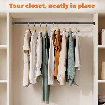 Closet Rod 30-51 Inches, Adjustable Heavy Duty Metal Black Closet Rods - Image 7