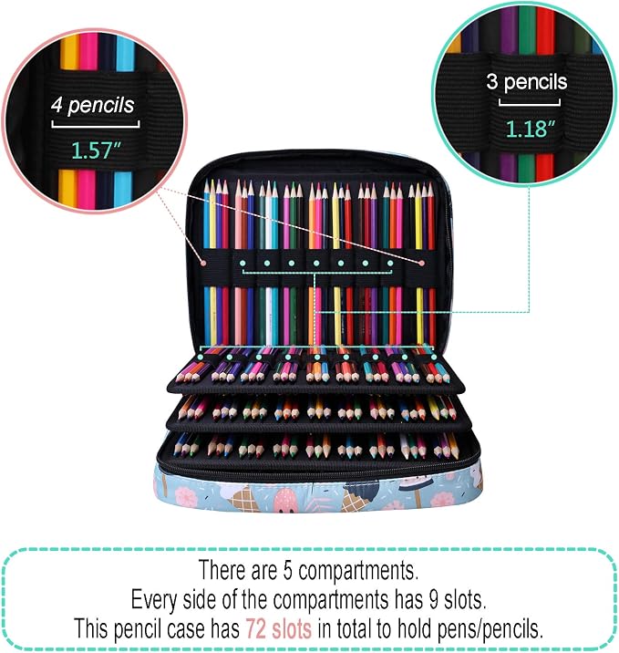 JAKAGO 220 Slots Colored Pencil Case Large Capacity Pen Holder - Image 3