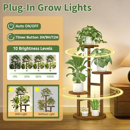 LASZOLA 3 Tiered Wood Plant Stand Indoor Corner - Image 4